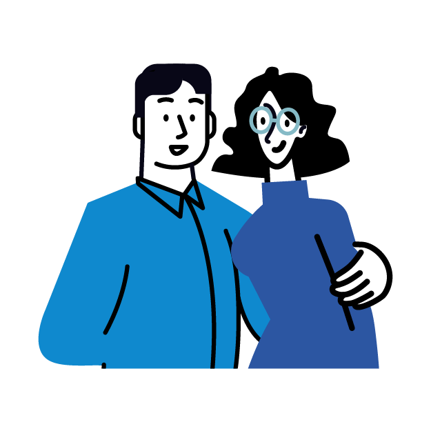Graphic icon of a pair of married couple